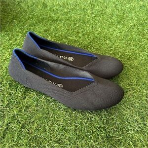 Rothys Ballet Flats Womens Size 9 The Flat Round Toe Women Black Knit Slip On